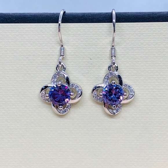 Sterling Silver 925 CZ Earrings - Picture 2 of 5